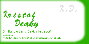 kristof deaky business card